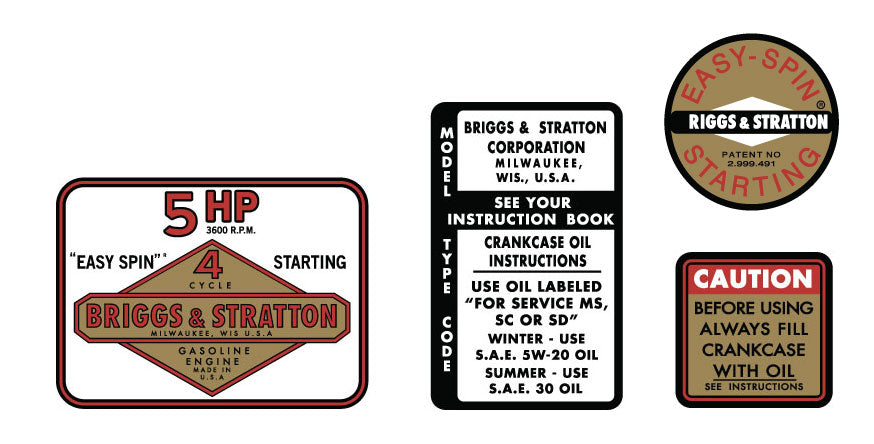 Briggs And Stratton 5hp Decal Set – Vintage Reproductions