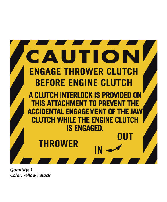 Ariens 1965-1974 10000 & 910000 Series Caution Thrower Decal