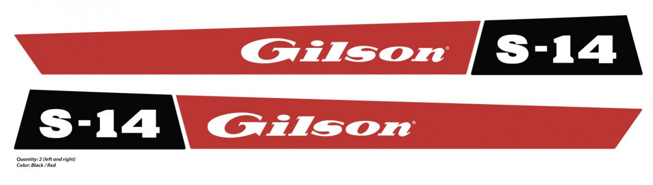 Gilson Tractor S 14 Hood Decals Vintage Reproductions