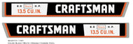 SEARS Craftsman 6 HP Hood Decals