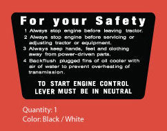 Simplicity 3000 Series For Your Safety Decal