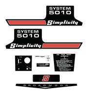 Simplicity 5010 System Decal Kit