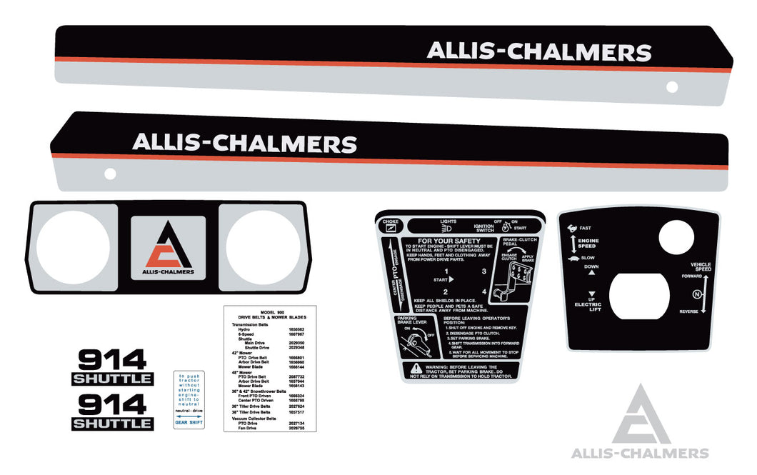 Allis Chalmers 914 Shuttle Decal Kit