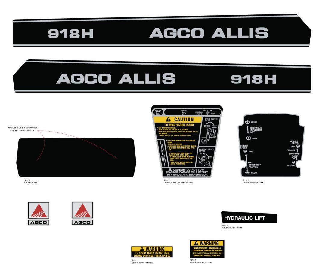 AGCO ALLIS 918H Decal Kit