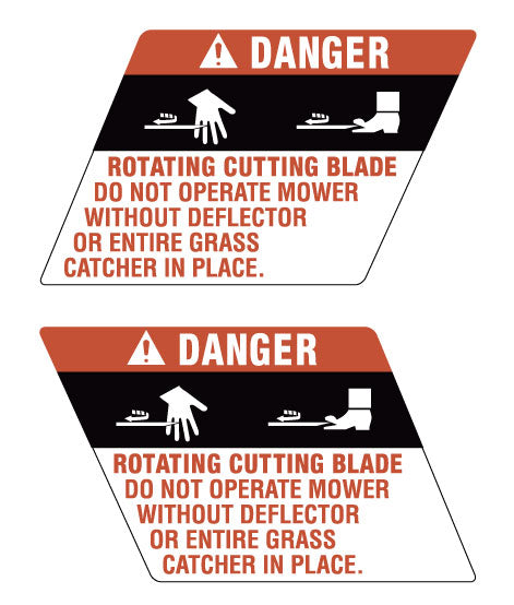 Simplicity Danger Mower Discharge Deck Decals