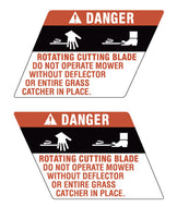 Simplicity Danger Mower Discharge Deck Decals