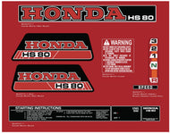 HONDA HS80 Snowblower Decal Kit