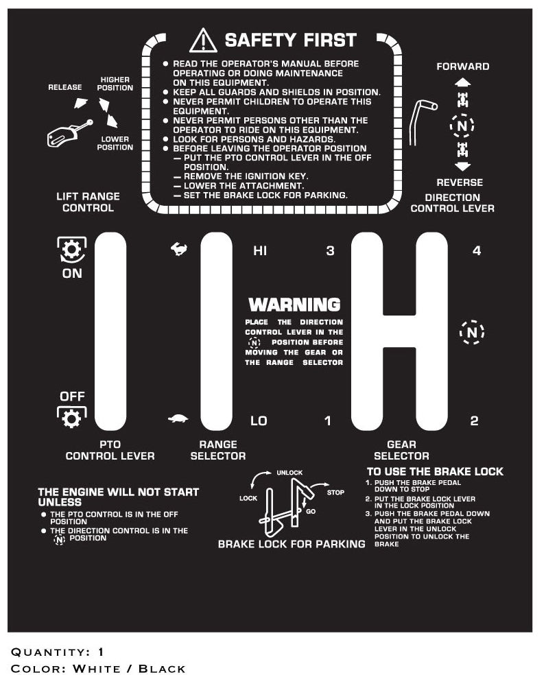 Gravely Manual Shift Lawn Mower Decal