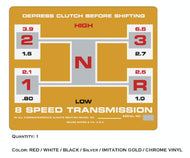 SEARS 1970 SUBURBAN 12 GEAR SHIFT DECAL