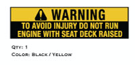 Simplicity 7100 Series Small Warning Decal