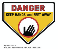 Craftsman Danger Keep Hands and Feet Away Decal