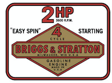 Briggs and Stratton 2hp Decal