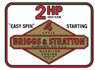 Briggs and Stratton 2hp Decal