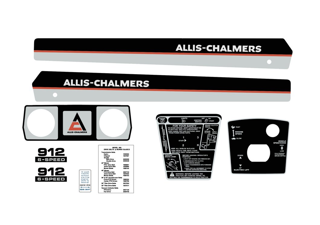 Allis Chalmers 912 6 speed Decal Kit