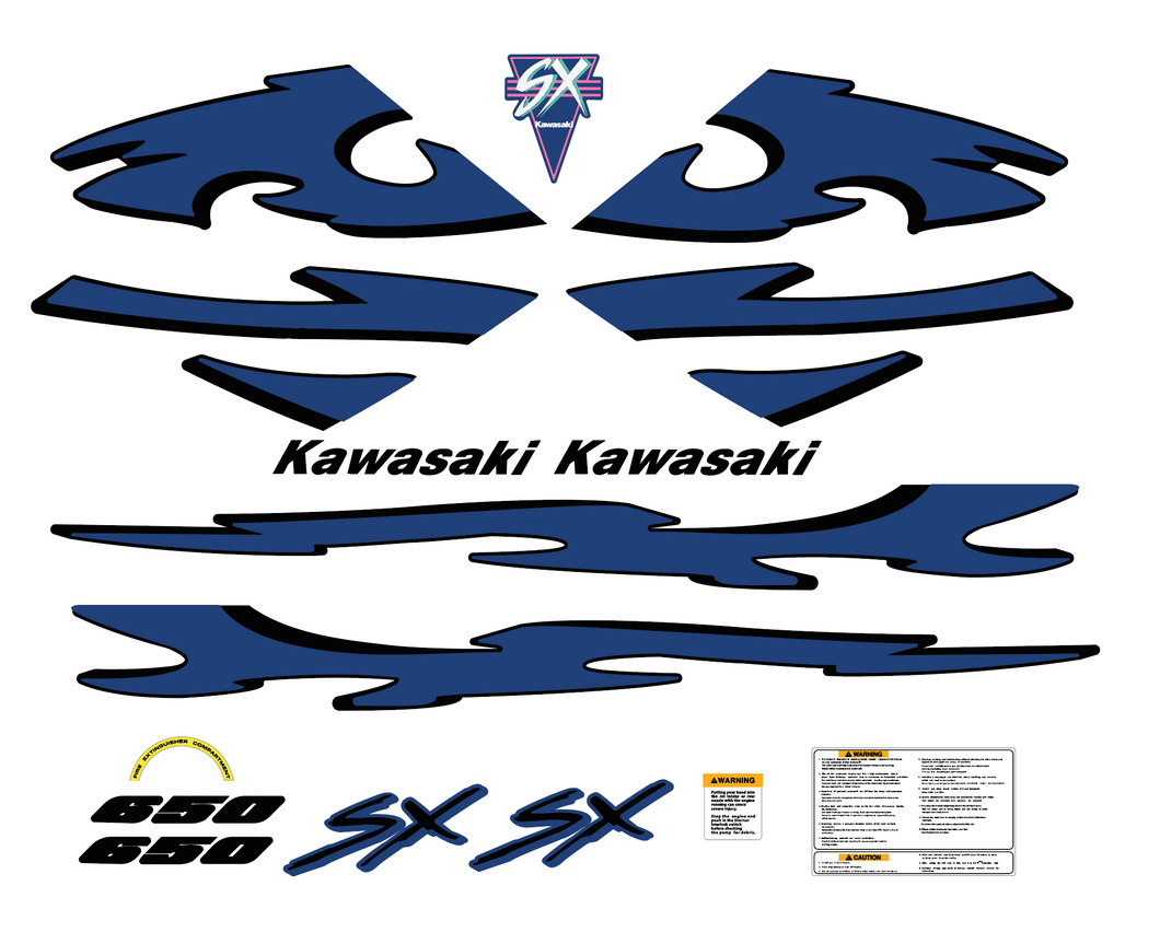 1990 Kawasaki 650SX Jet Ski Decal Kit