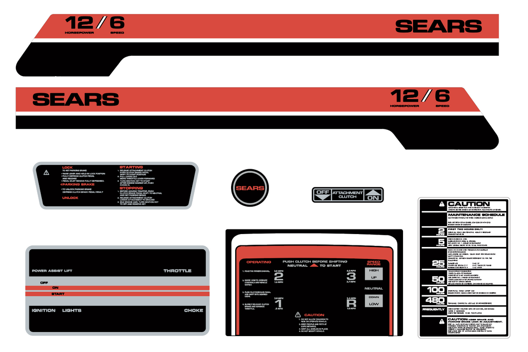 SEARS 1977 12/6 Decal Kit