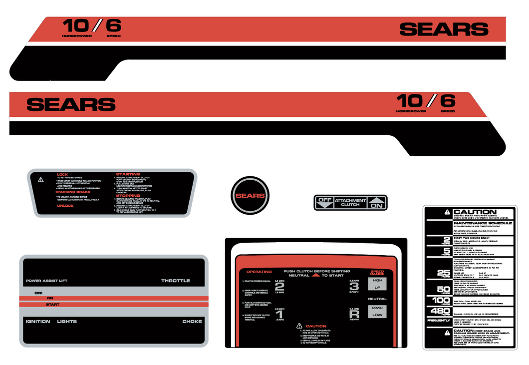 SEARS 1977 10/6 Decal Kit
