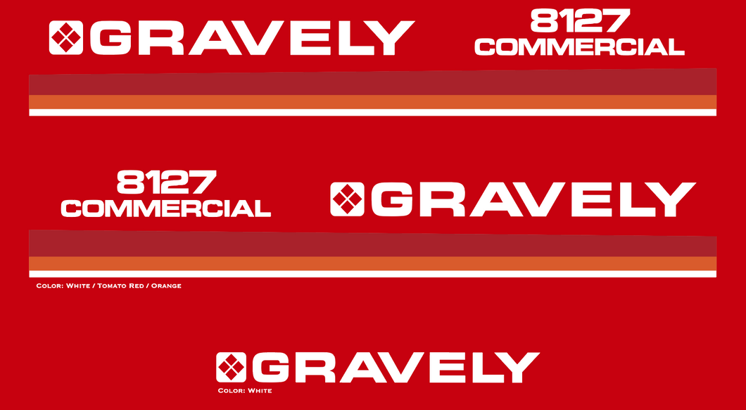 Gravely 8127 Commercial Hood Decals