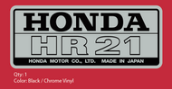 HONDA HR21 Lawn Mower Decal (Chrome Vinyl)