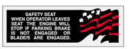 LOWES Garden Tractor 14 Speed Safety Seat Decal