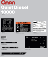 Onan 10000 Diesel Generator Decals