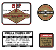 Briggs and Stratton 6hp decal set