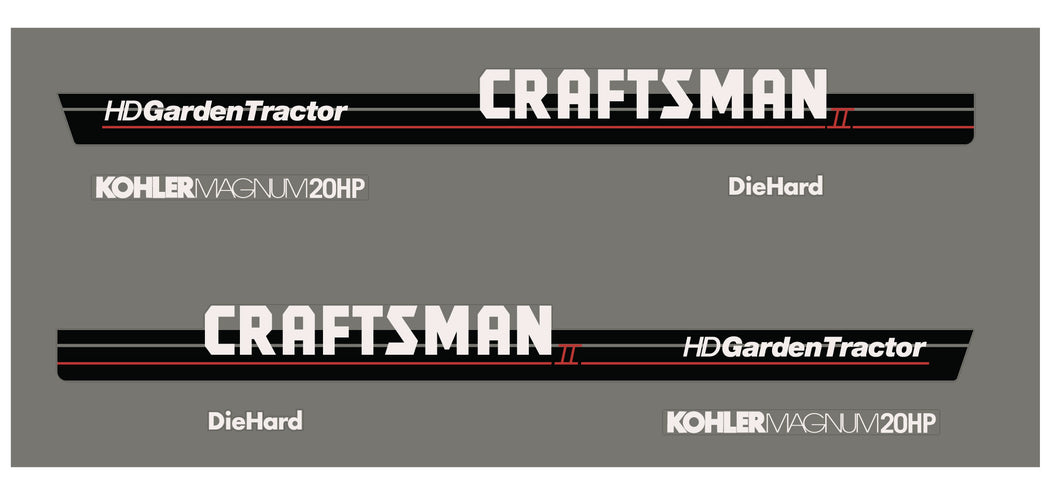 Craftsman Kohler Magnum 20hp Hood Decals