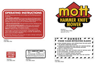 Mott Hammer Knife Lawn Tractor Decals