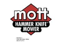 Mott Hammer Knife Logo White Decals