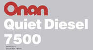 Onan 7500 Quiet Diesel Generator Decal
