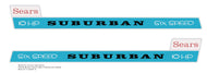 SEARS Suburban 10HP Hood Decals