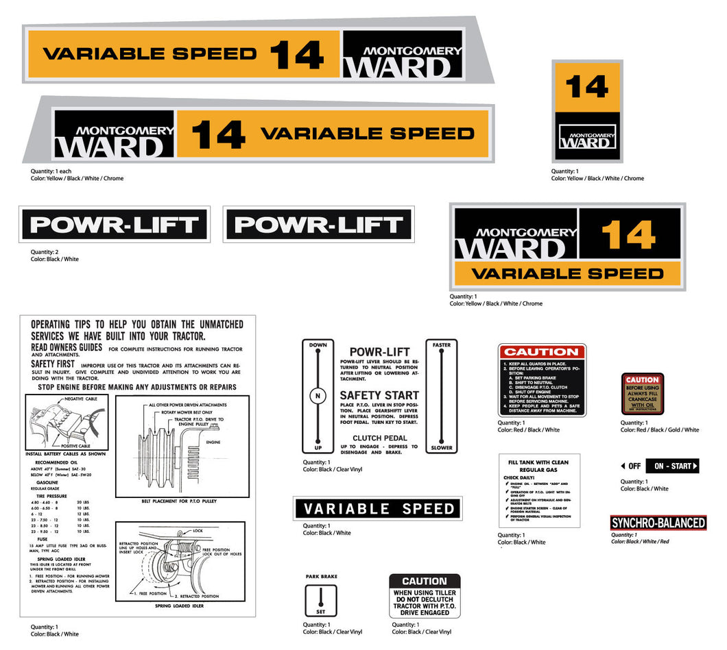 Montgomery Wards 14 Variable Speed Decal Kit