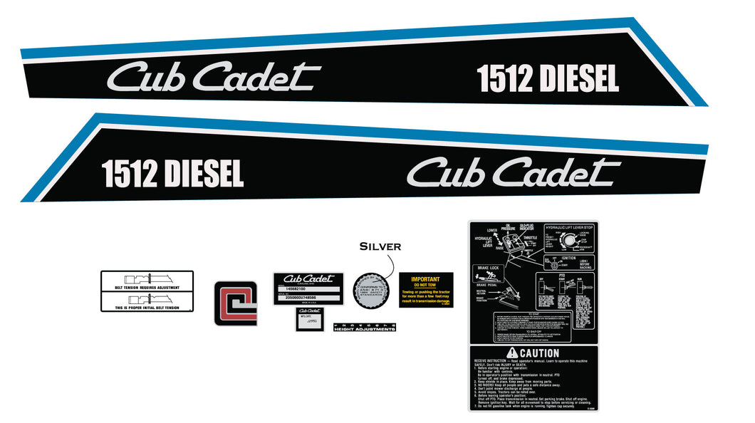 Cub Cadet 1512 Diesel Decal Kit