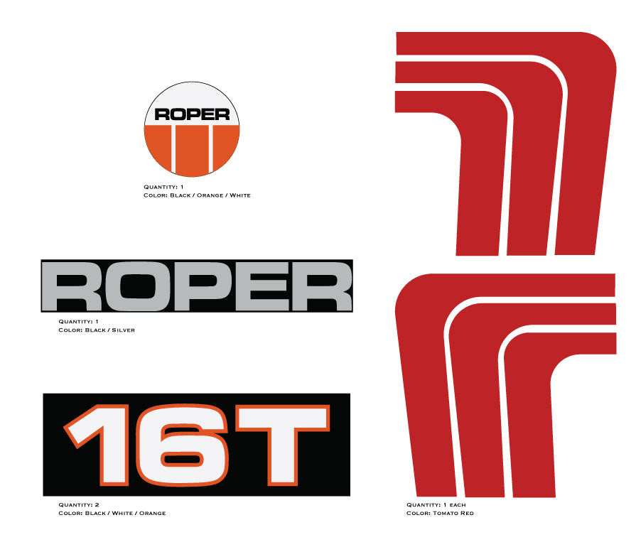 SEARS Roper 16T Decals