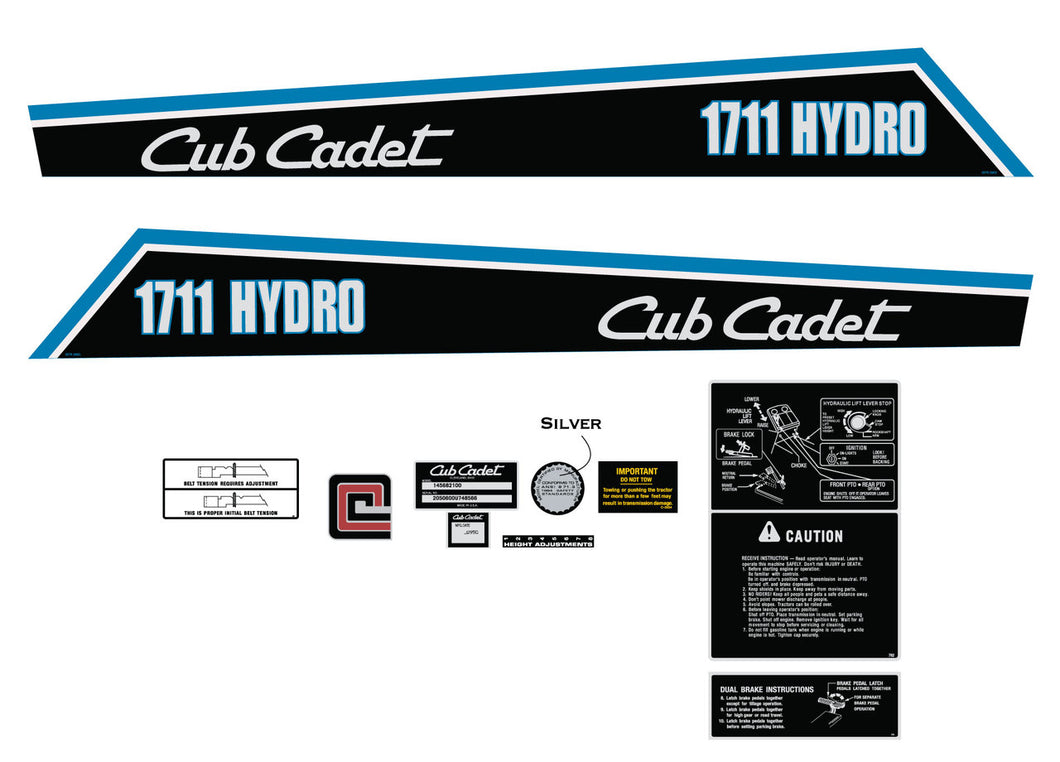 Cub Cadet 1711 Hydro Decal Kit