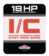 Briggs and Stratton 18HP engine decal