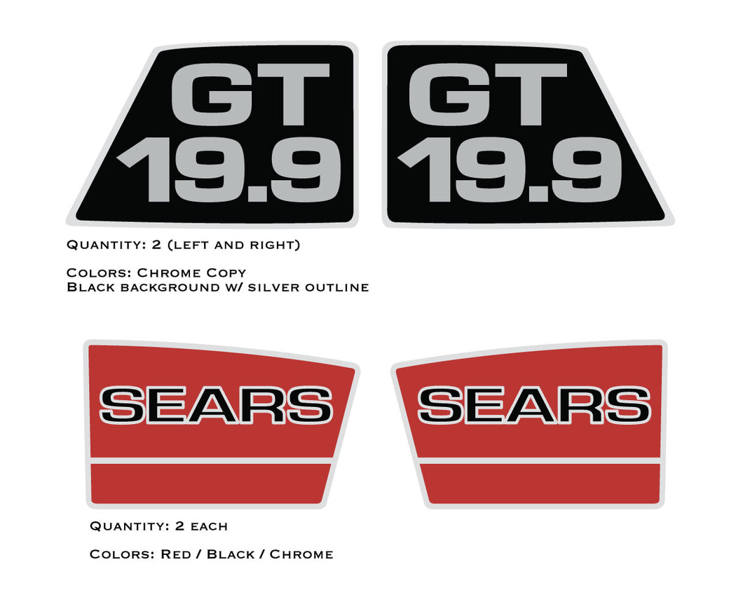 SEARS 1979 GT19.9 Hood Decals