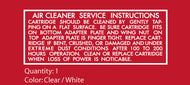 Jacobsen Air Cleaner Service Decal