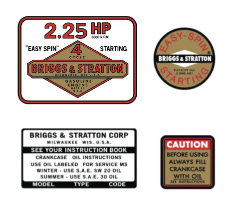 Briggs and Stratton 2.25hp Decal Set