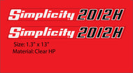 Simplicity 2012H Hood Decal