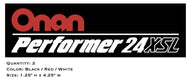 Onan Performer 24 XSL Decal