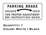 SEARS 1969 SS/12 Parking Brake Decal