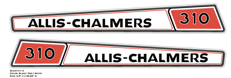 Allis Chalmers 310 Deluxe Hood Decals
