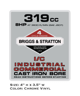 Briggs & Stratton 319 CC Engine Decal
