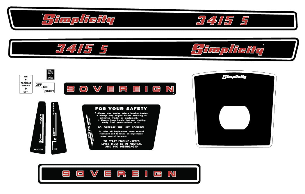 Simplicity 3415 S Sovereign Decal Kit