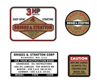 Briggs and Stratton 3hp Decal Set