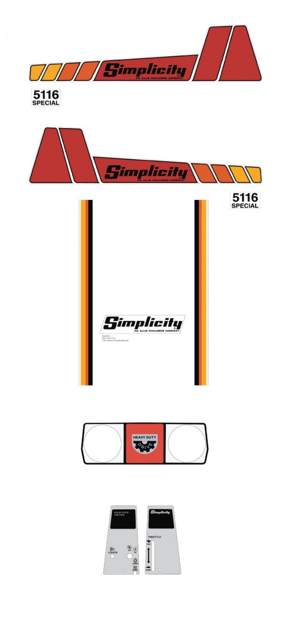 5116 Special Simplicity Complete Decal kit