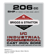 Briggs & Stratton 206 CC Engine Decal