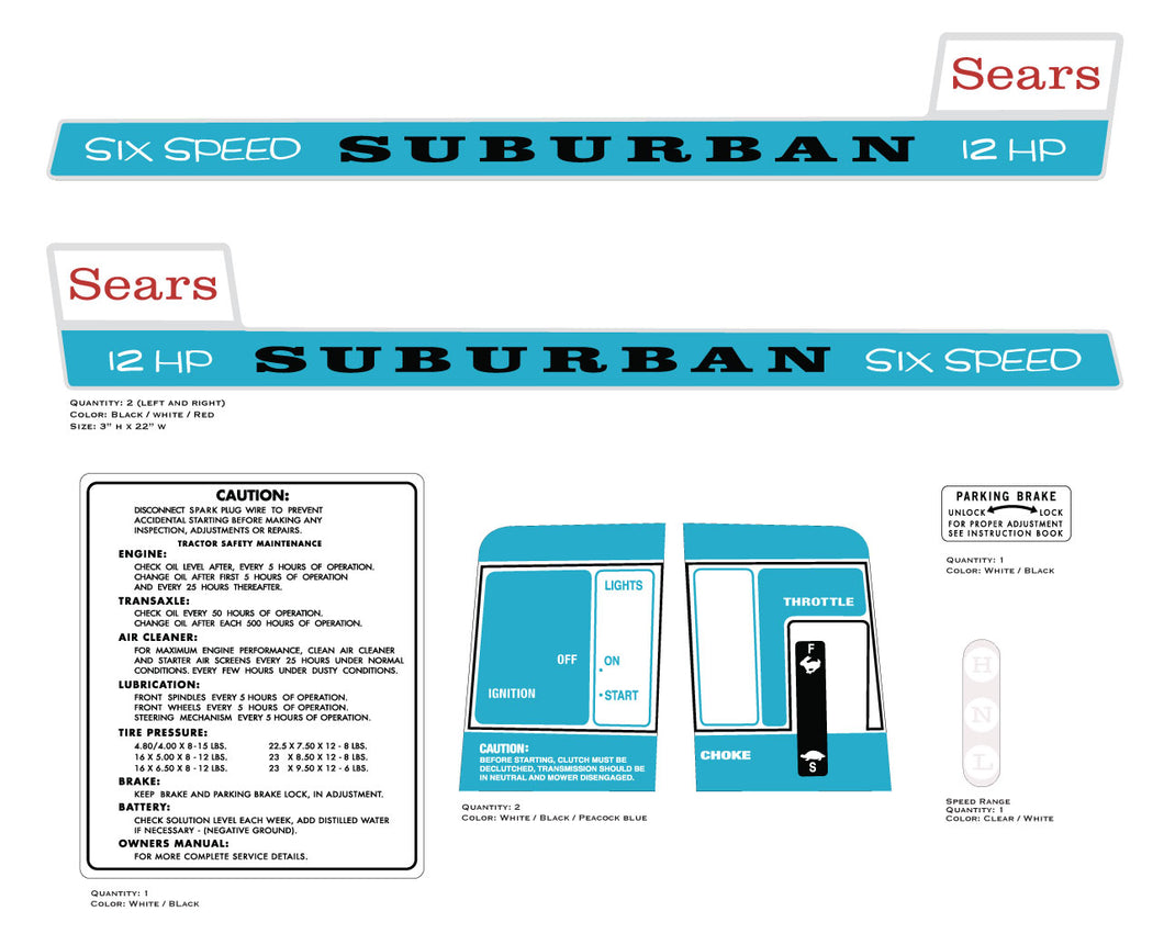 SEARS 1966 Suburban 12 speed decal kit