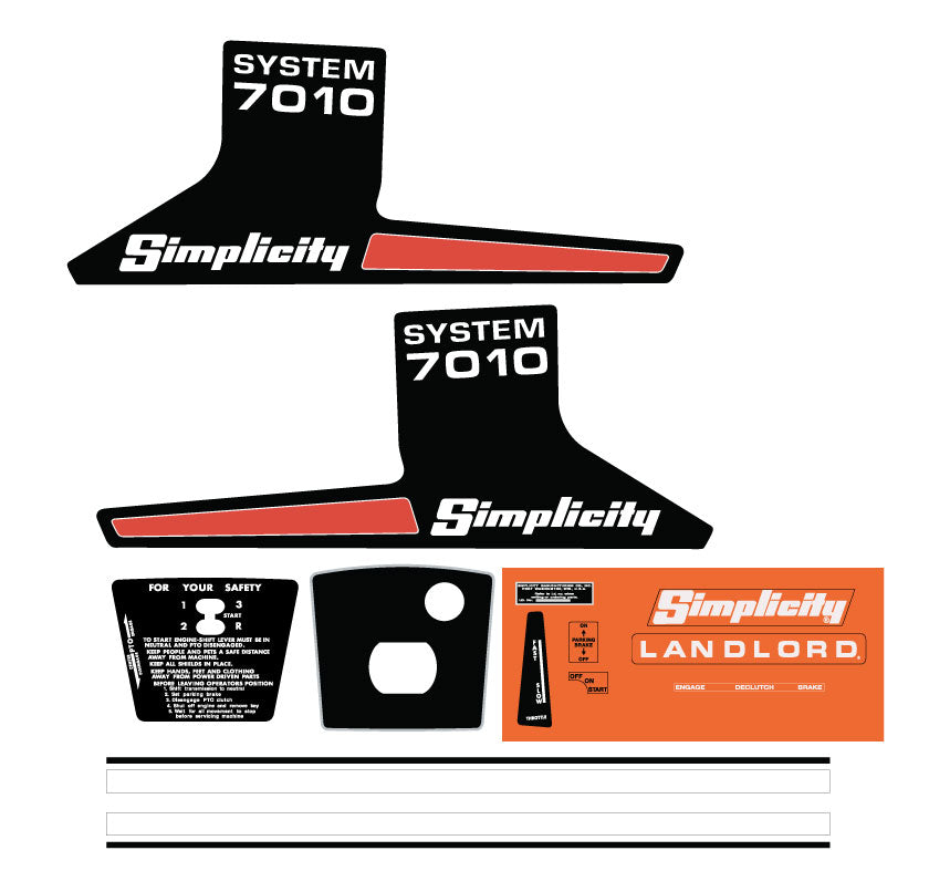 Simplicity System 7010 3 Speed Decal Kit
